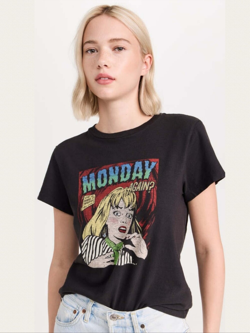 Re/Done Vintage "MONDAY AGAIN" Graphic T-Shirt